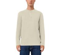 Gewaschenes Henley-Langarmshirt mit Rippstruktur L Beige 2172758.8161.L