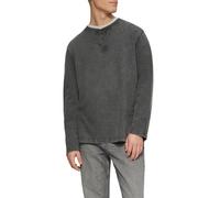 QS Gewaschenes Henley-Longsleeve in Strukturjersey