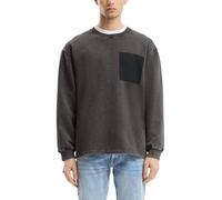 Gewaschenes Sweatshirt mit Kontrast-Detail XXL schwarz 2172415.9999.XXL