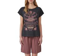 Q/S designed by - Gewaschenes T-Shirt mit Frontprint schwarz - Gr. - L