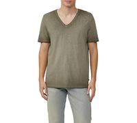 Gewaschenes T-Shirt mit Rollkante in Melange-Optik M Grün 2167655.7934.M