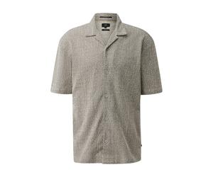 qs - Hemd beige/schwarz - Gr. - M