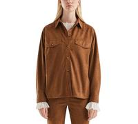 Hemdbluse in Wildlederoptik 38 braun 2168679.0009.38