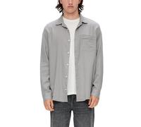 QS Herren 2144252 Hemd Langarm Leinenmix, grau 9161, L