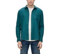 QS Herren 2144252 Hemd Langarm Leinenmix, Petrol 6735, XXL