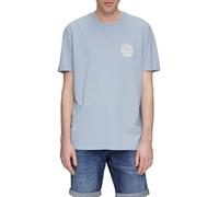 QS Herren 2146165 T-Shirt mit Brust-u. Rückenprint, blau 53D0, S