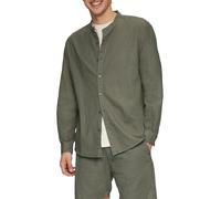 QS Herren 2146329 Hemd Langarm, Leinenmix, Olive 7929, L