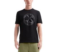 QS Herren Basic Rundhals T-Shirt mit Frontdruck T-Shirt mit Logo Print