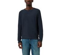 s.Oliver Gewaschener Strickpullover mit Rollkante Rundhals 100% Baumwolle M Blau
