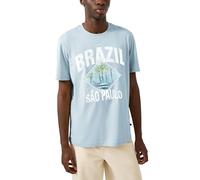 QS Herren T-Shirt mit Frontprint - Regular Fit, Jersey, Rundhalsausschnitt
