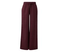 s.Oliver Damen Musselin-Hose - Wide Leg, elastischer Bund mit Schnürung, leicht und atmungsaktiv - Für Urlaub