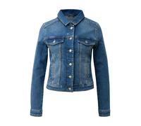 Jackenblazer QS, Damen, Gr. M (38), blau, Denim/Jeans, Obermaterial: 99% Baumwolle, 1% Elasthan, unifarben, normal hüftbedeckend, Rundhals, 1-Knopf-Manschette, Blazer, mit Knopfleiste und Stretch (509