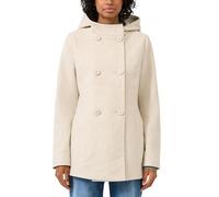 Kapuzenfleecejacke QS, Damen, Gr. XXL (44), sanftes weiß, Fleece, Obermaterial: 100% Polyester. Futter: 100% Polyester, unifarben, tailliert ca. Mitte Oberschenkel, Rundhals, Jacken, mit doppelter Kno