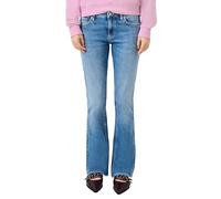 Schlagjeans QS, Damen, Gr. 44, Länge 30, blau, Denim/Jeans, Obermaterial: 84% Baumwolle, 14% Polyester, 2% Elasthan. Futter: 70% Polyester, 30% Baumwolle, unifarben, slim fit lang, Jeans, mit Schlag u
