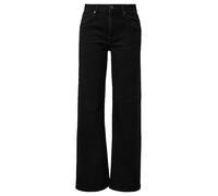 Stretch-Jeans QS "CATIE Wide Leg", Damen, Gr. 44, Länge 30, grau (dunkelgrau), Denim/Jeans, Obermaterial: 91% Baumwolle, 7% Elastomultiester, 2% Elasthan, casual, slim fit knöchellang, Jeans, in blaue