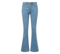5-Pocket-Jeans QS "Style Reena", Damen, Gr. 38, Länge 30, mid blau, Denim/Jeans, Obermaterial: 84% Baumwolle, 14% Polyester, 2% sonstige Fasern, unifarben, ausgestellt lang, Jeans 5-Pocket-Jeans (4316
