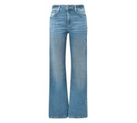 Stretch-Jeans QS "CATIE Wide Leg", Damen, Gr. 44, Länge 32, light blau used, Denim/Jeans, Obermaterial: 91% Baumwolle, 7% Elastomultiester, 2% Elasthan, unifarben, casual, slim fit, Jeans, in blauer W