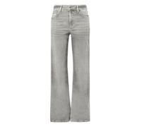 Stretch-Jeans QS "CATIE Wide Leg", Damen, Gr. 40, Länge 32, light grau used, Denim/Jeans, Obermaterial: 91% Baumwolle, 7% Elastomultiester, 2% Elasthan. Futter: 65% Polyester, 35% Baumwolle, slim fit 
