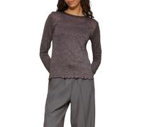 QS Longsleeve aus Viskose-Mix mit Muschelsaum in Purple, Größe XS