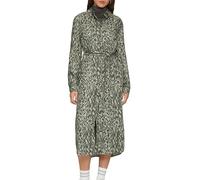 Langes Kleid mit All-Over-Print 40 grün|schwarz