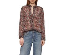 Leicht transparente Chiffonbluse mit All-over-Print 40 mehrfarbig|schwarz 2159086.99A3.40