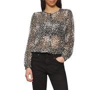Q/S designed by - Leicht transparente Chiffonbluse mit All-over-Print schwarz - Gr. - 44