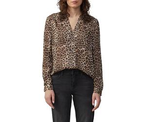 QS Leicht transparente Chiffonbluse mit All-Over-Print