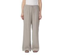 Leinenhose QS, Damen, Gr. 36, Länge 32, grau (taupe), Obermaterial: 55% Leinen, 45% Viskose, unifarben, casual, loose fit knöchellang, Hosen, mit elastischem Bund und Tunnelzug (95311249-36) taupe