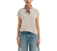 Locker geschnittenes T-Shirt aus Modalmix M beige|weiß 2169834.81G0.M