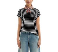 Locker geschnittenes T-Shirt aus Modalmix schwarz M