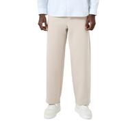 Sweathose QS, Damen, Gr. L, N-Gr, ecru, Sweatware, Obermaterial: 67% Polyester, 33% Baumwolle, unifarben, loose fit lang, Hosen Sweathose, mit Gummizug und weitem Bein (68047858-L) ecru