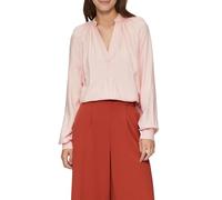 Melierte Viskosebluse mit Raffung 42 Rosa