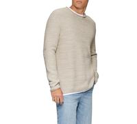QS Melierter Strickpullover mit Layering-Detail