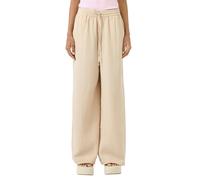 Stoffhose QS, Damen, Gr. 38, N-Gr, beige (birch beige), Web, Obermaterial: 100% Baumwolle, unifarben, loose fit lang, Hosen Stoffhose, mit Gummizug und weitem Bein (73554502-38) birch beige