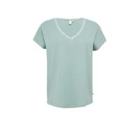 Modalmix-Shirt mit Spitzenblende salbeigrün XS