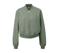 Bomberjacke QS, Damen, Gr. XS (34), light olive, Web, Obermaterial: 80% Polyester, 16% Viskose, 4% Elasthan, unifarben, lässig geschnitten hüftlang, Rundhals, elastischer Bund, Jacken Bomberjacke (516