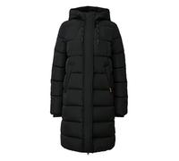 Steppjacke QS, Damen, Gr. S, schwarz, Steppware, Obermaterial: 100% Polyester. Futter: 100% Polyester, unifarben, gerade kniebedeckend, Rundhals, Flachstrickbündchen, Jacken, lang, mit Kapuze (9324562