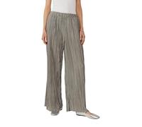 QS Plissierte Wide-Leg-Hose Taubengrau 38/32