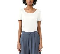 s.Oliver Kurzarmshirt QS Damen Jersey 94% Polyamid/6% Elasthan Weiß Größe L (40) tiefer Rundhals