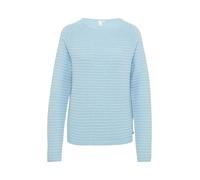 Strickpullover QS, Damen, Gr. L (40), blau (light blau), Strick, Obermaterial: 65% Polyester, 35% Viskose, casual, regular fit hüftlang, Rundhals, Langarm Rollkante, Pullover, mit Strukturmuster (5882