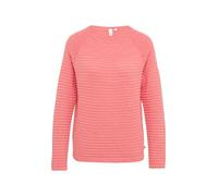 Strickpullover QS, Damen, Gr. XL (42), rot (coral rot), Strick, Obermaterial: 65% Polyester, 35% Viskose, casual, regular fit hüftlang, Rundhals, Langarm Rollkante, Pullover, mit Strukturmuster (14906