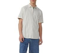 QS Regular Fit: Gestreiftes Hemd aus Leinenmix weiß XL