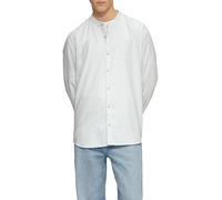 QS Regular Fit: Stehkragenhemd aus gestreiftem Oxford