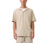 Q/S designed by - Hemd mit Resortkragen in Seersuckerstruktur beige - Gr. - M