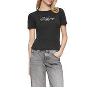 QS Rippshirt mit Acid-Waschung und Strass-Wording