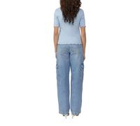 QS Rippshirt mit Babylock-Kanten und Knopf-Detail