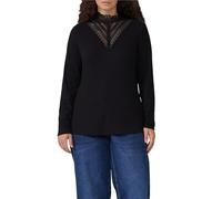Rippshirt mit Spitzeneinsatz 54 schwarz 2174711.9999.54