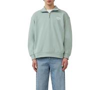 Stehkragen Sweatshirt mit Reißverschluss und Frontprint L grün 2170824.7217.L