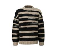 Strukturierter Strickpullover in Wolloptik L schwarz|beige 2174218.99G0.L