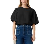 s.Oliver Bluse QS – Strukturierte Bluse mit Ballonarm – Schwarz Größe 40